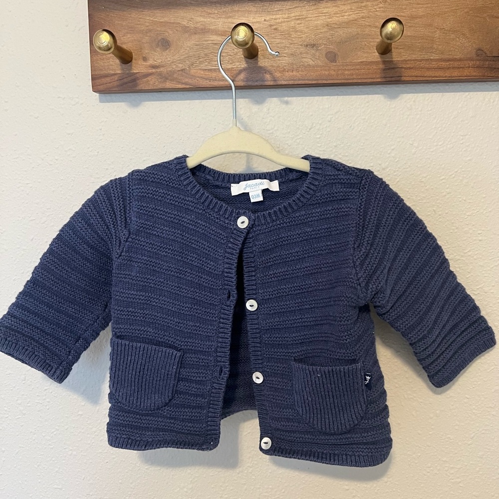 Jacadi Baby Navy Blue Cardigan Sweater